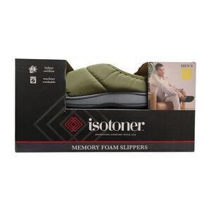 Isotoner Men's Classic Comfort Indoor/Outdoor Hoodback Slippers - Loden